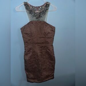 Decode 1.8 Sequin Cocktail Dress Size 8 Medium Tan